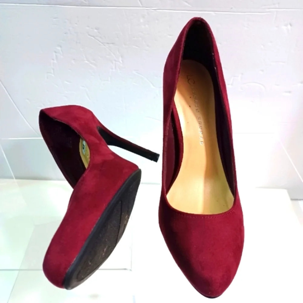 LC Lauren Conrad Slip-on Pumps, Size:9M, Color: Burgundy